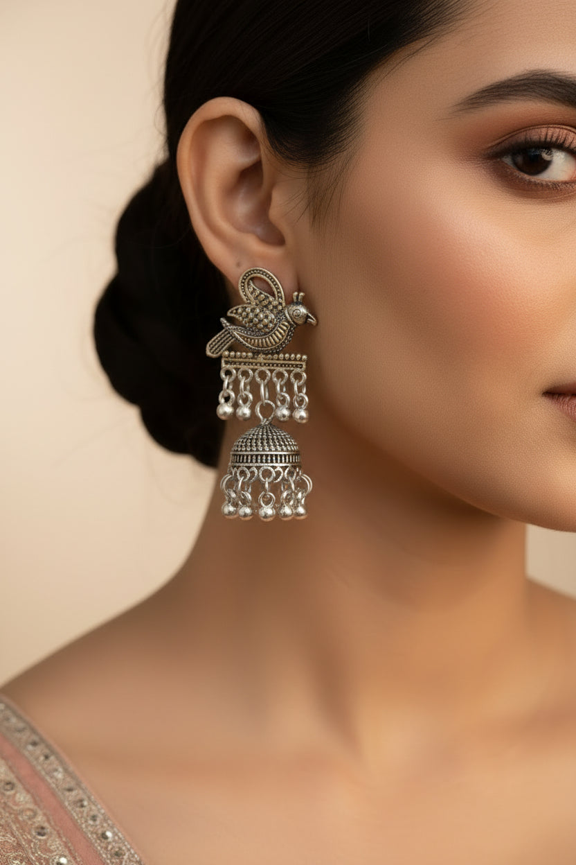 SILVER BIRD JHUMKI