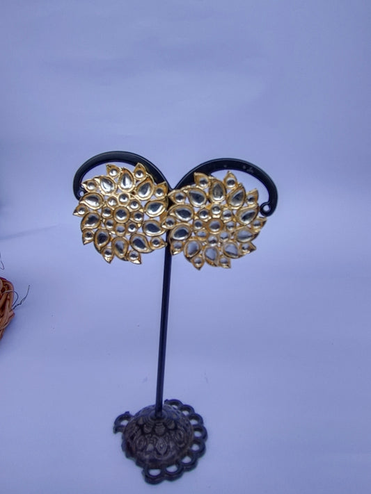 Classic Floral Kundan Stud Earrings