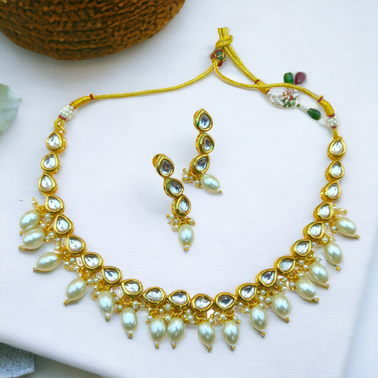 Royal Polki Kundan Necklace Set with Multicolor Gemstones