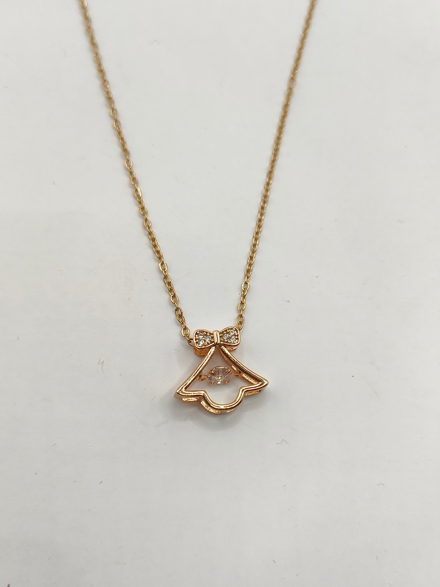 ROSE GOLD BELL PENDENT CHAIN NEACKLACE