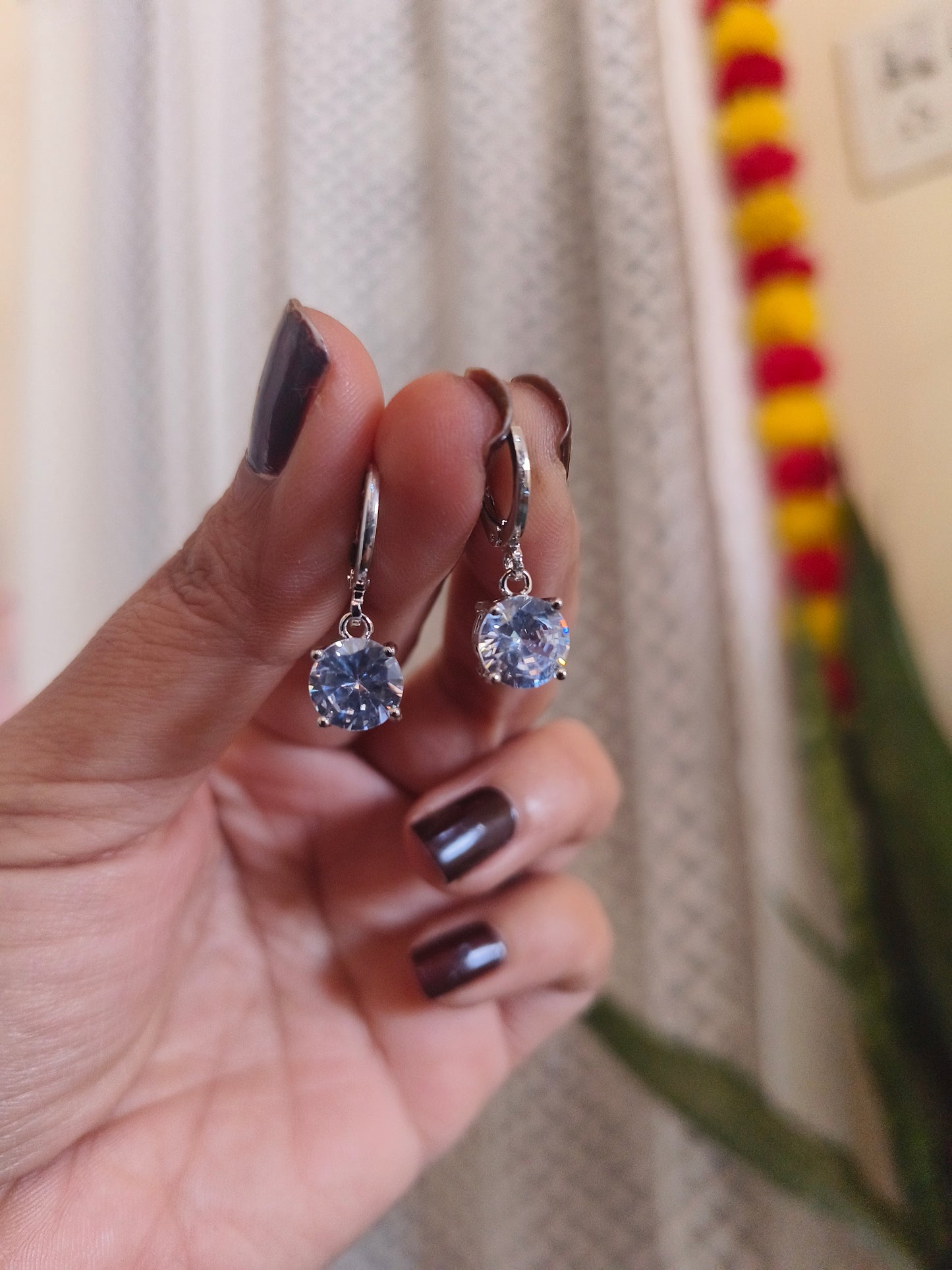 Classic Silver Crystal Drop Earrings | Timeless Elegance | Jewells by Swati