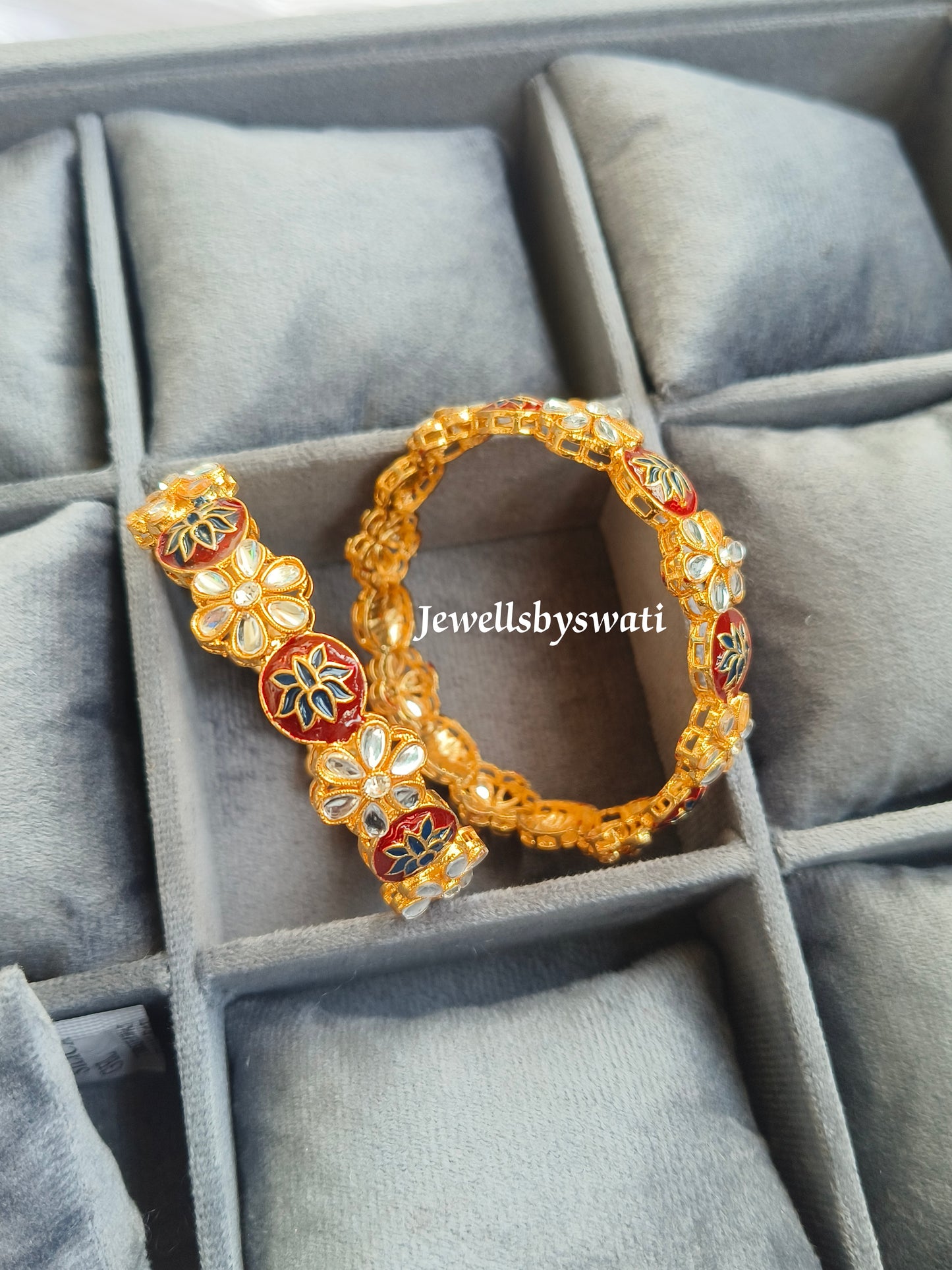 MAHROON LOTUS BANGLES RB04