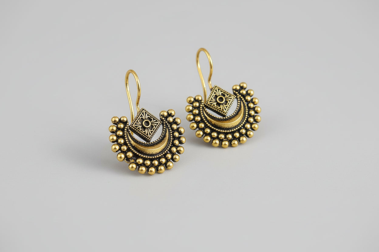 Oxidised gold Earrings | Traditional Boho Ethnic Design