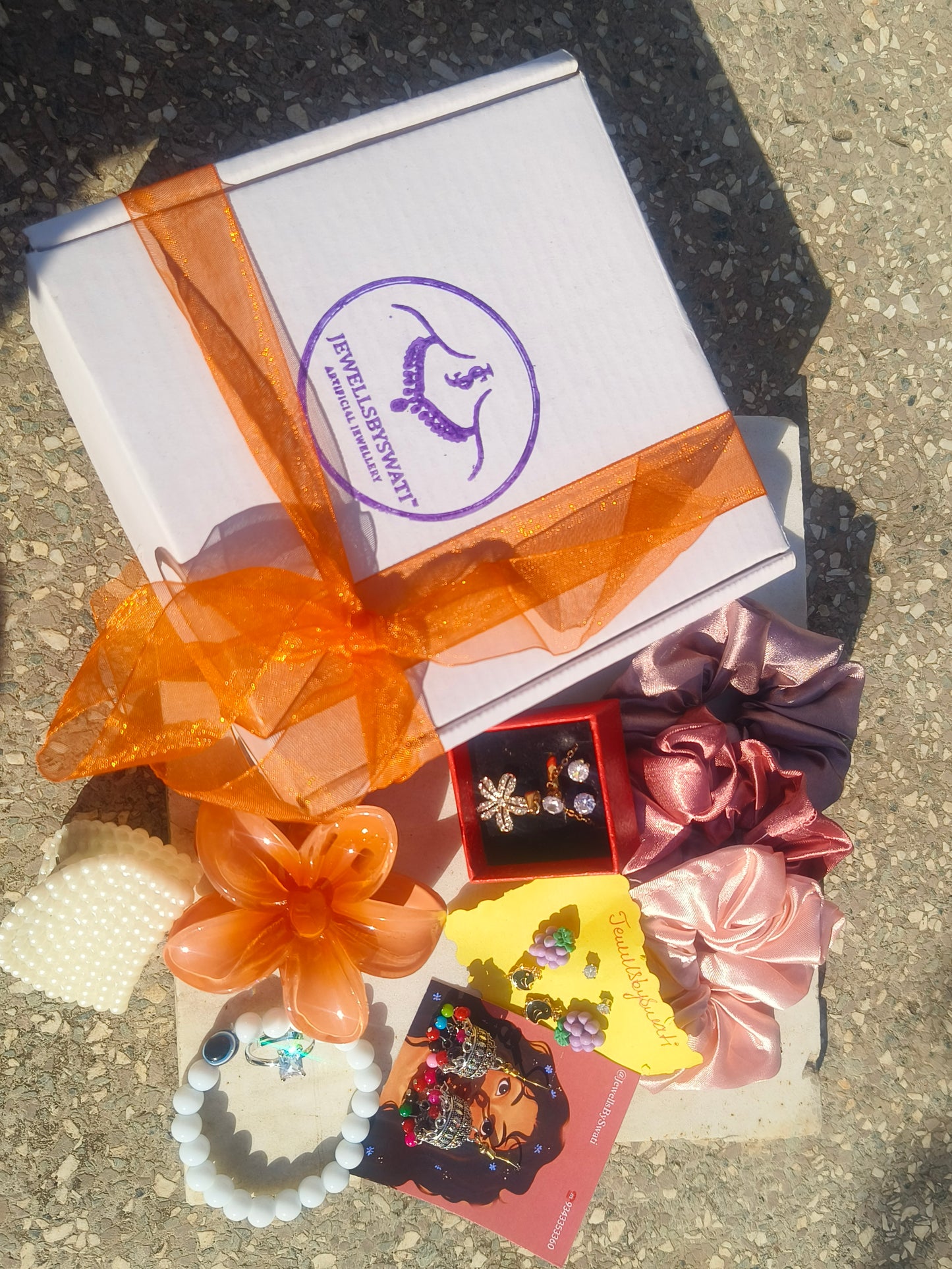 JewellsBySwati Premium Jewellery & Accessories Gift Hamper for Women | Earrings, Scrunchies, Bracelets & Hair Accessories