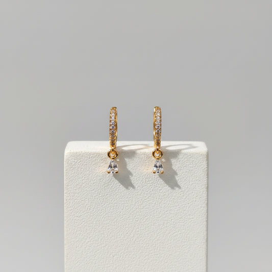American Diamond Slim Drop Earrings for Women | Anti Tarnish AD Minimal Earrings