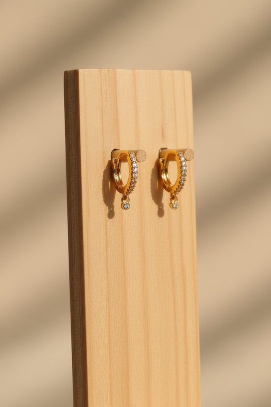 American Diamond Slim Line Drop Earrings for Women | Anti Tarnish AD Minimal Earrings