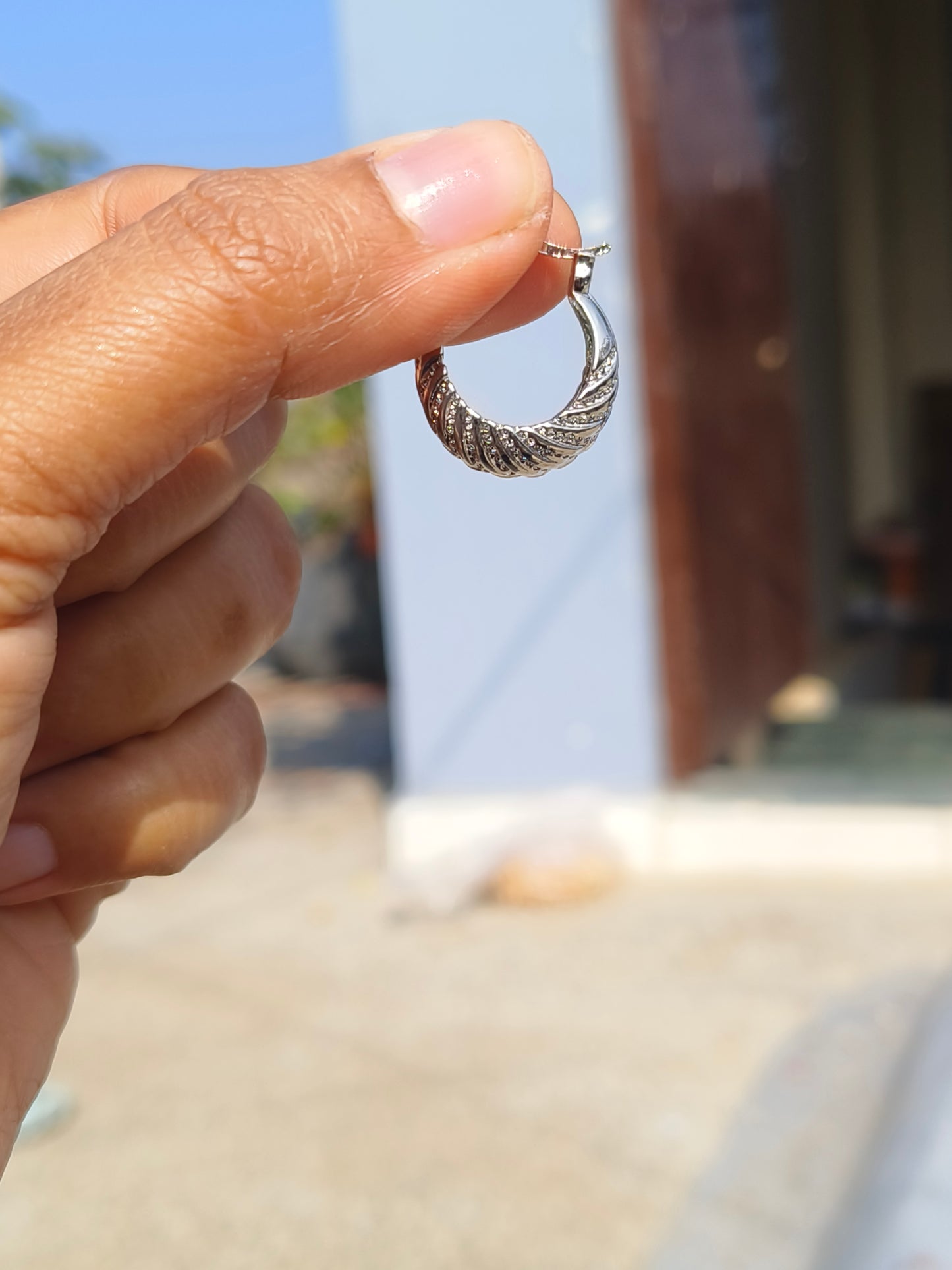 Anti Tarnish Silver Twisted Hoop Earrings for Women | Lightweight Daily Wear Hoops