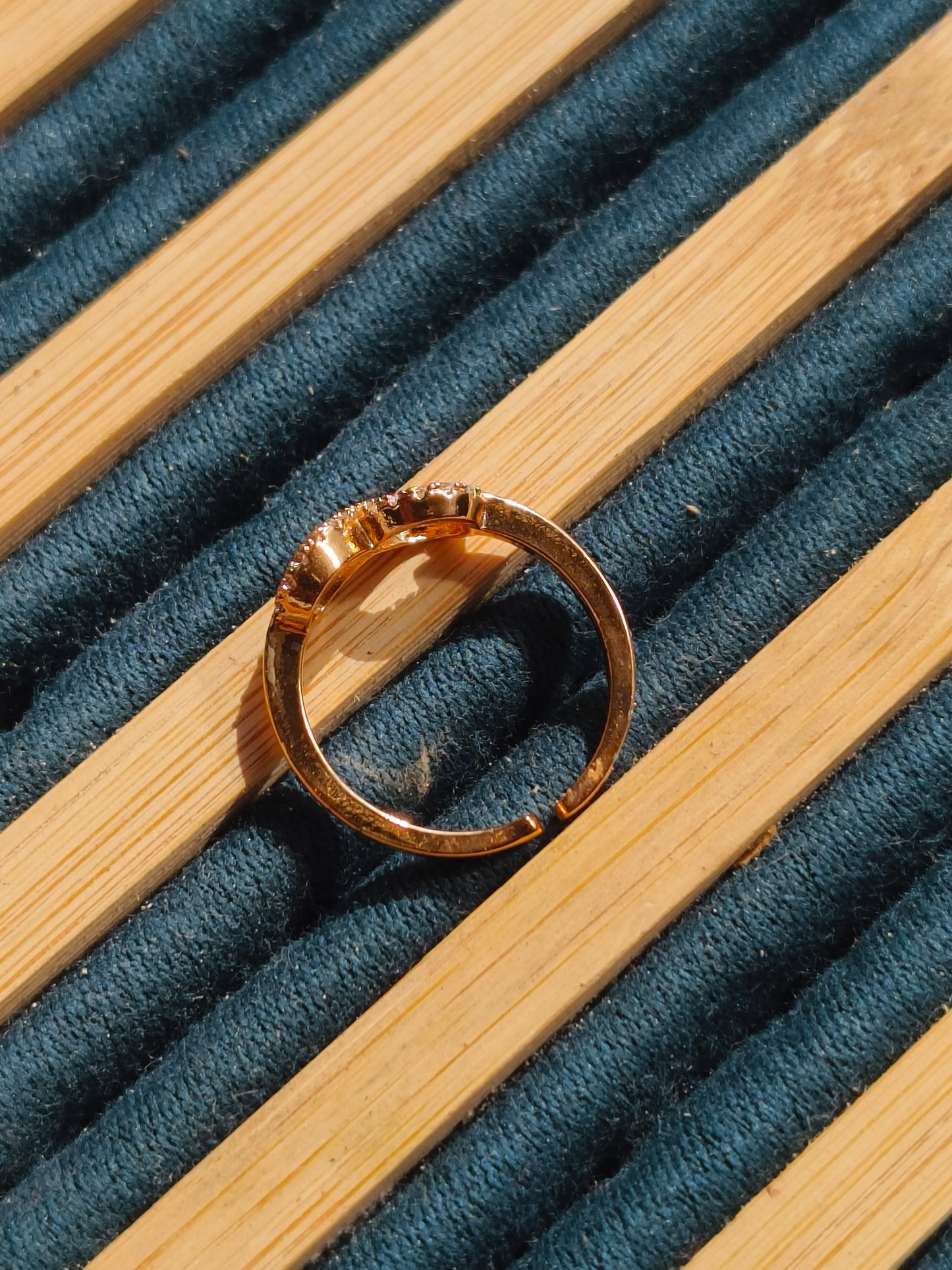 Gold Infinity Adjustable Ring for Women | Anti-Tarnish Crystal Ring | Minimal Everyday Jewellery