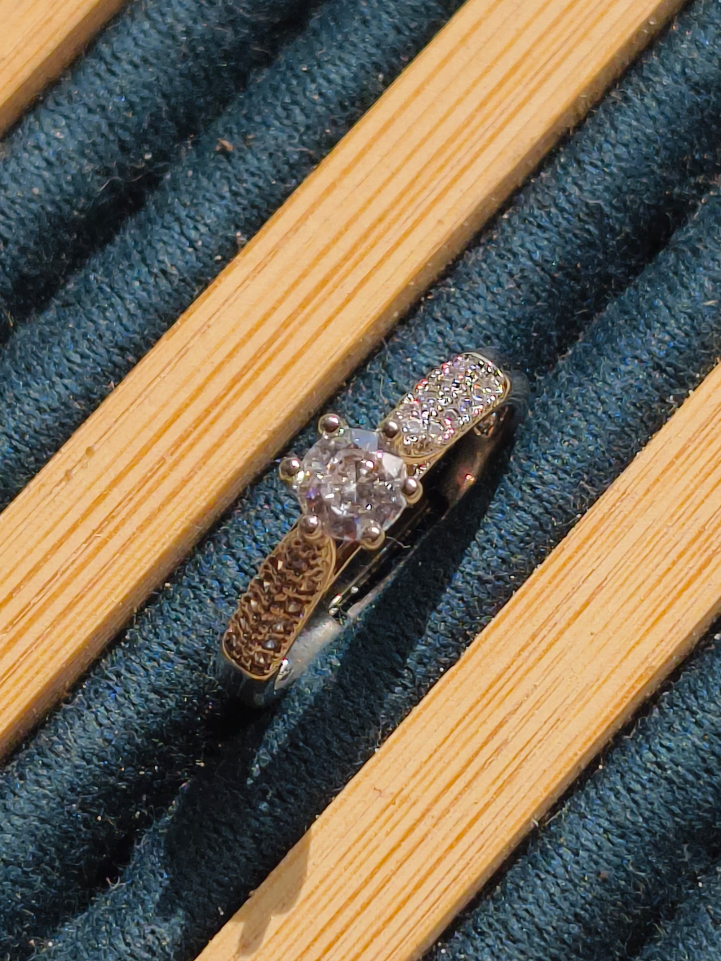 Modern Duo Zircon Ring | Anti-Tarnish Silver Finish