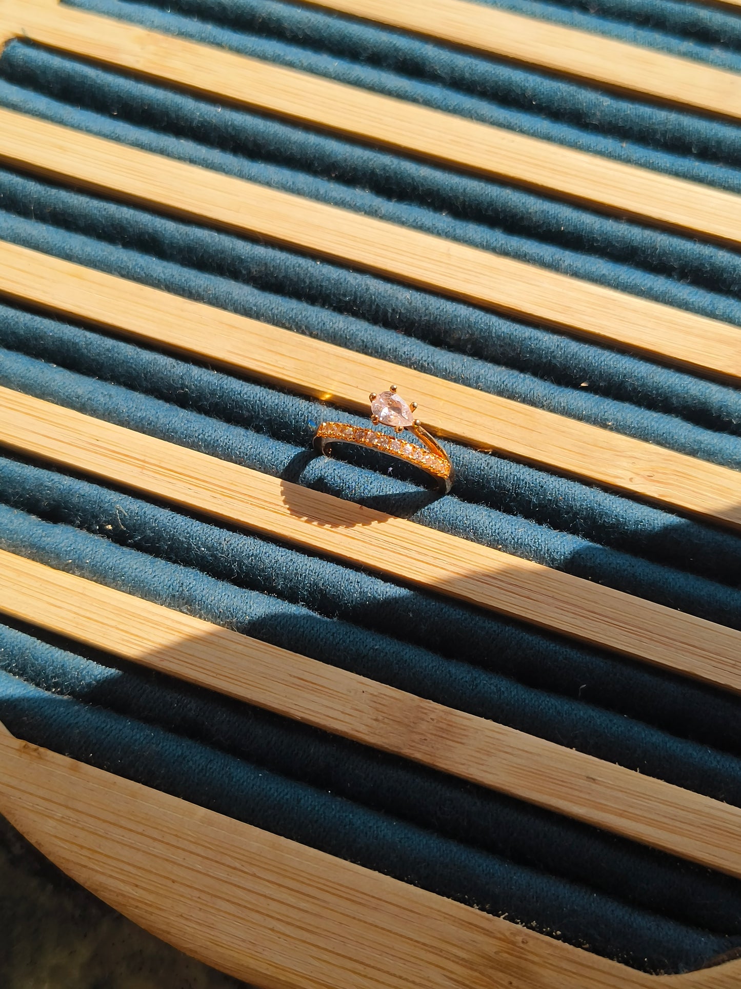 American Diamond Solitaire Style Open Ring for Women