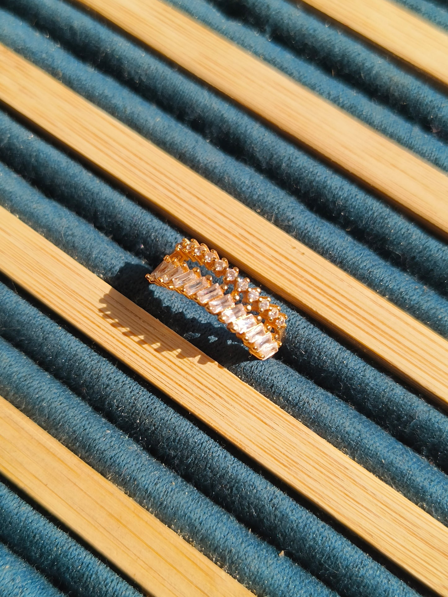 Minimal Baguette American Diamond Band Ring for Women