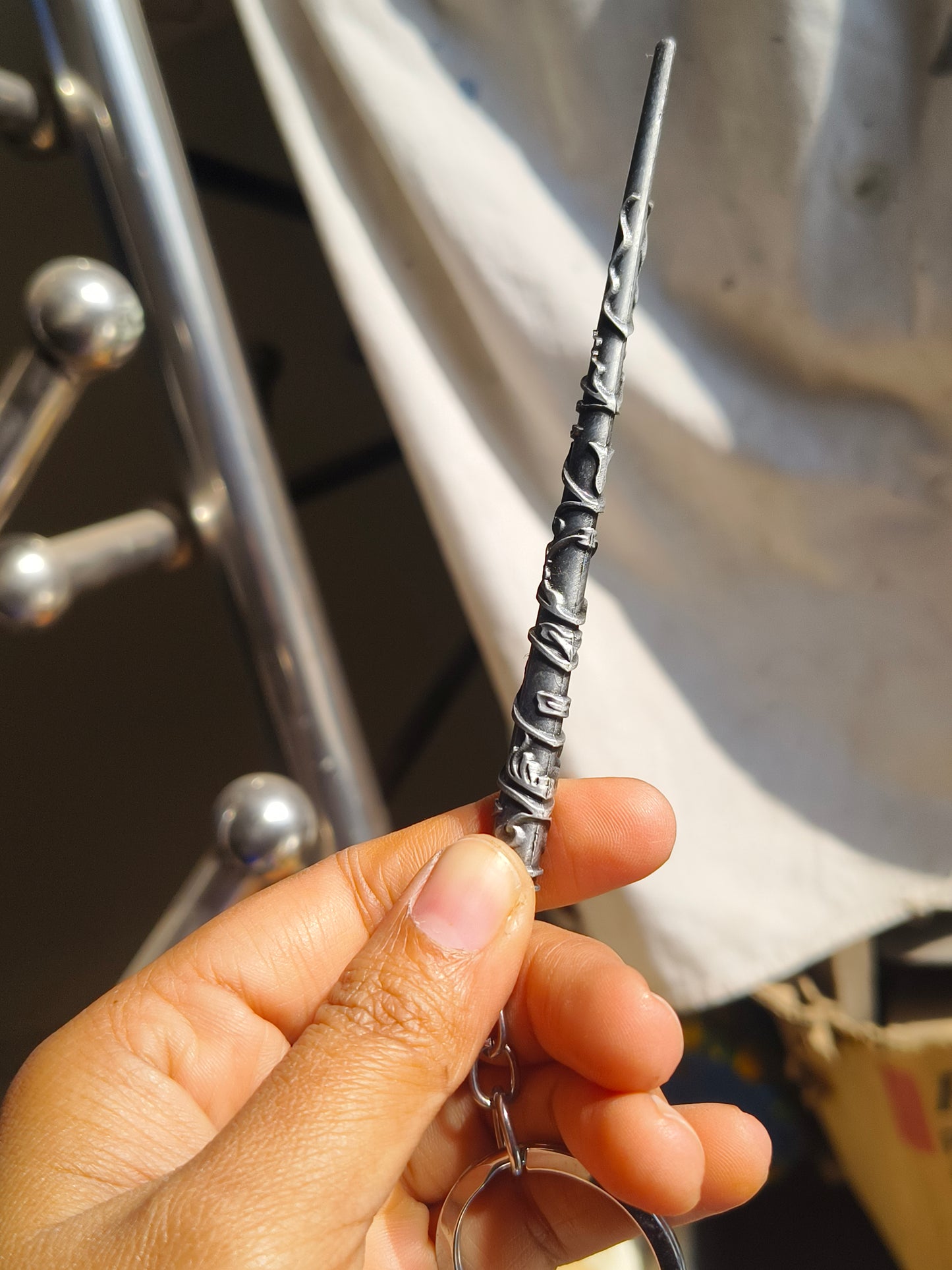 Harry Potter Inspired Magic Wand Keyring | Metal Wand Keychain for Fans | Collectible Wizard Key Ring