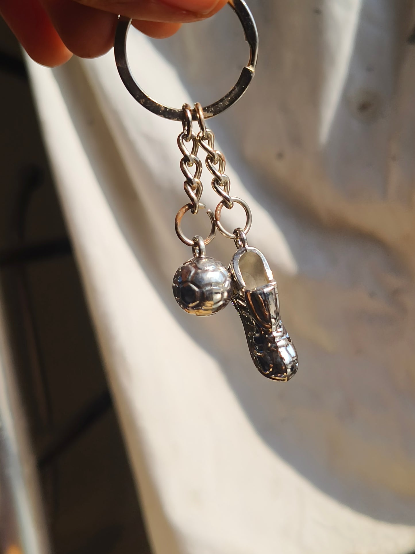 Football & Shoe Keyring | Sports Lover Metal Keychain | Soccer Ball Key Ring for Boys & Men