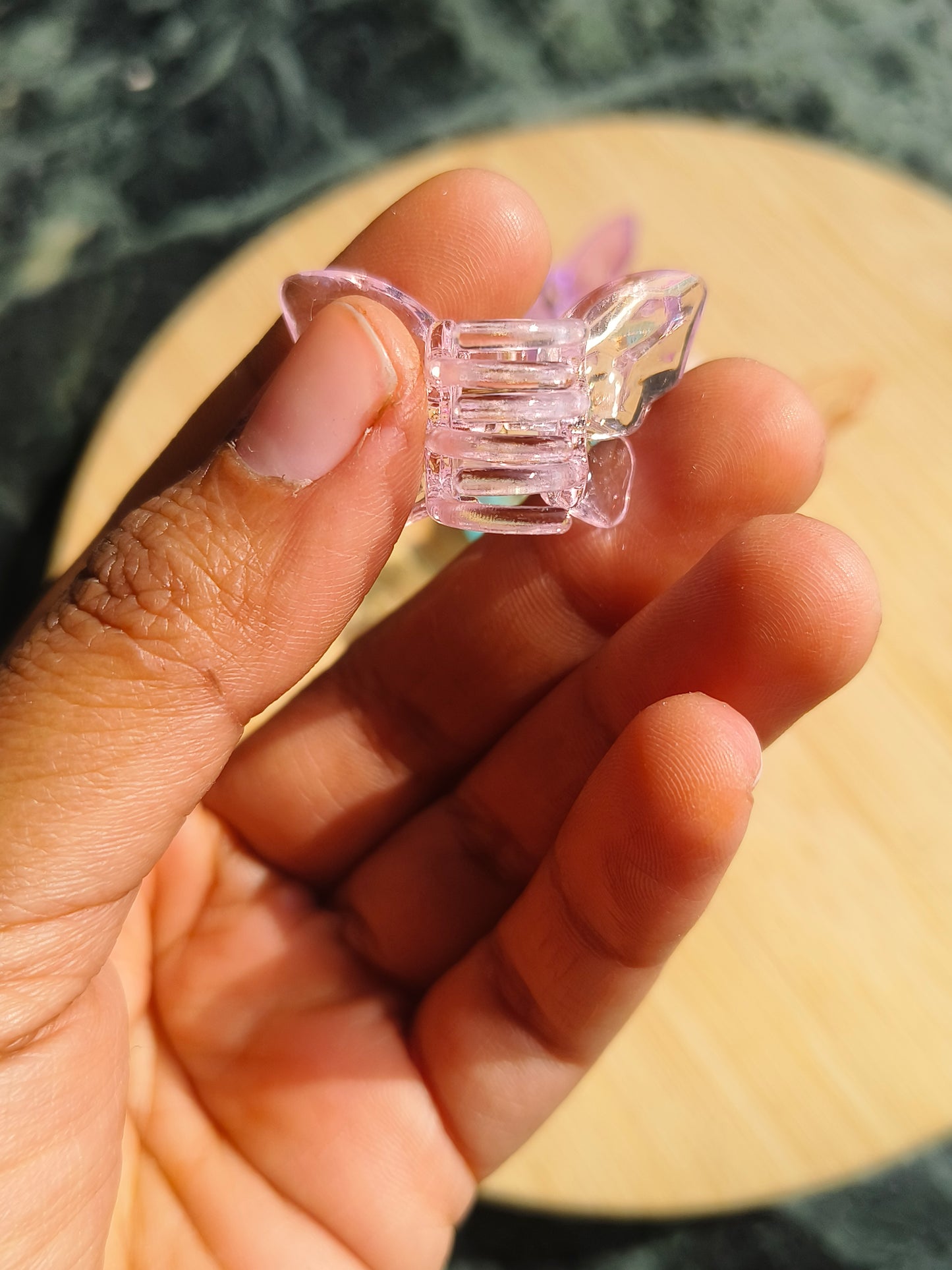 Set of 6 Mini Butterfly Hair Claw Clips | Cute Transparent Hair Clips for Girls & Women