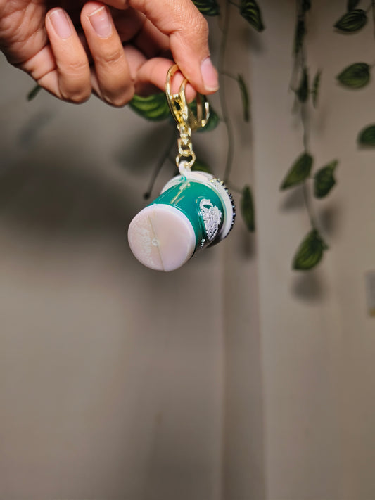 Cute Coffee Cup Keychain | Mini Starbucks Style Tumbler Keyring for Bag, Keys & Gifts
