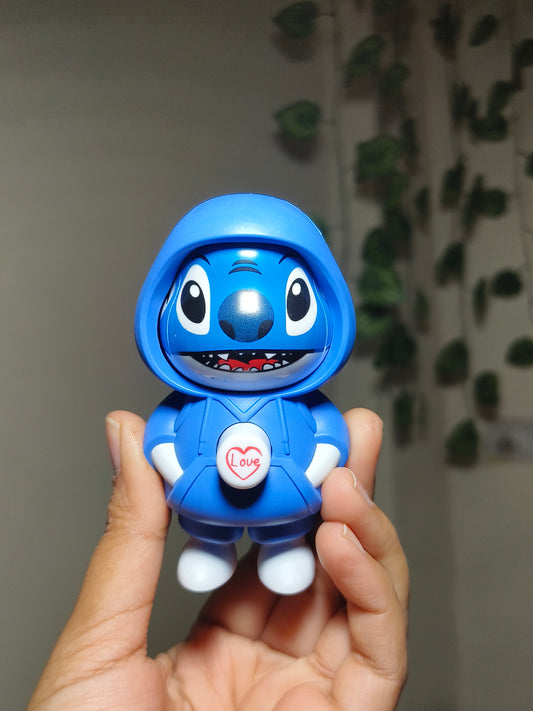 Blue Face Changing Cartoon Keychain – Cute Hoodie Style Mood Changing Keychain for Kids