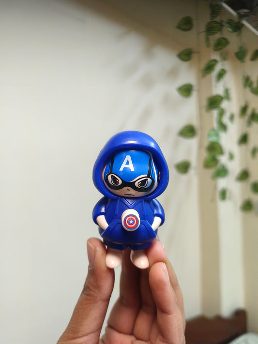 Mini 3 Mood Changing Superhero Keyring | Flip Face Hoodie Cartoon Keychain | Cute Action Figure Key Ring