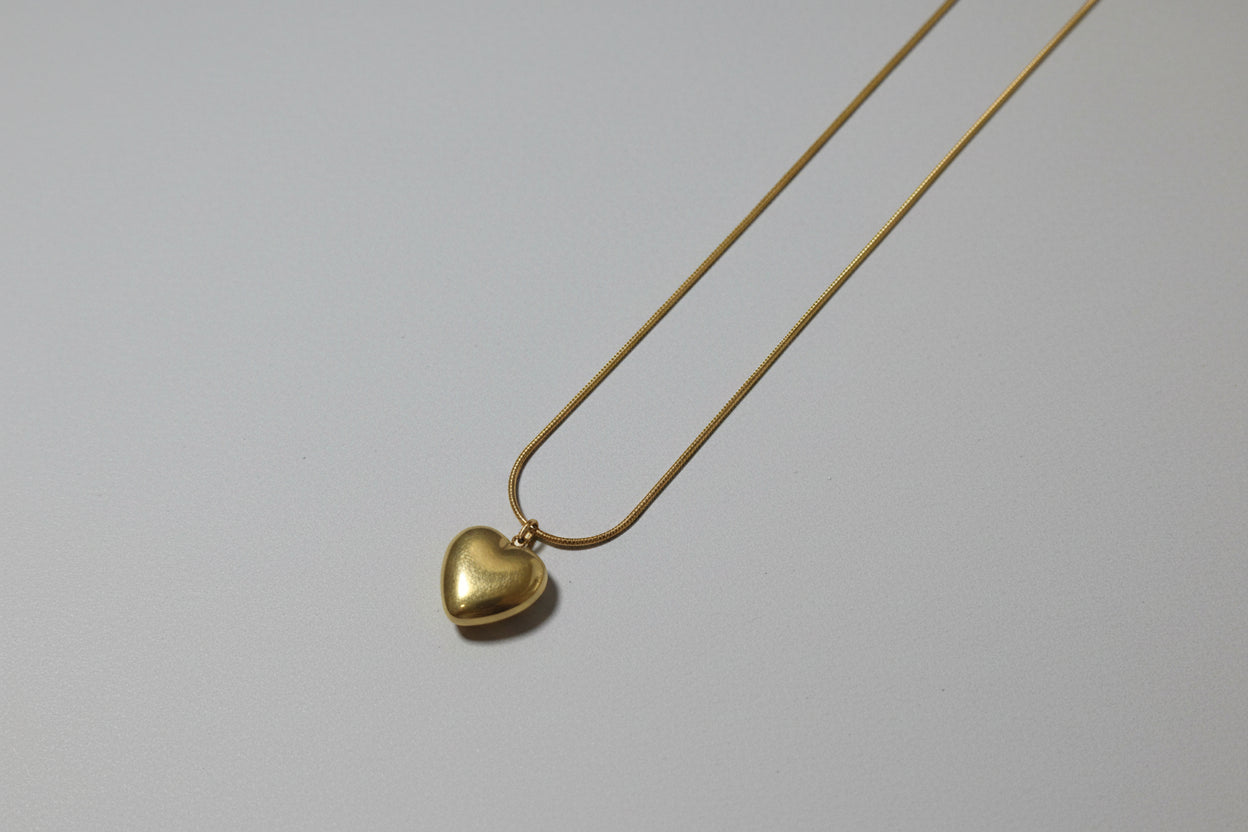 Bold Gold Heart Pendant Necklace for Women | Statement Love Charm Chain