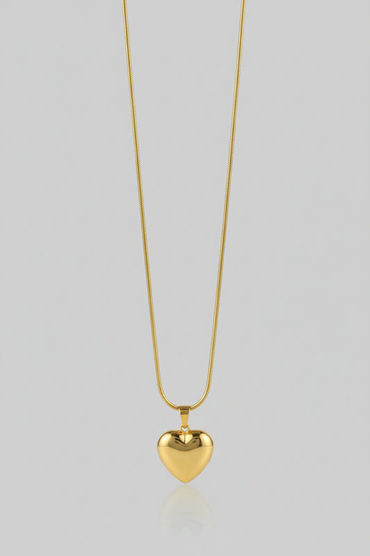 Bold Gold Heart Pendant Necklace for Women | Statement Love Charm Chain