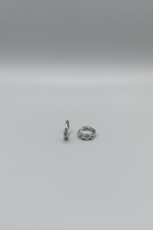 Silver hoops for Lobe Pierciebf