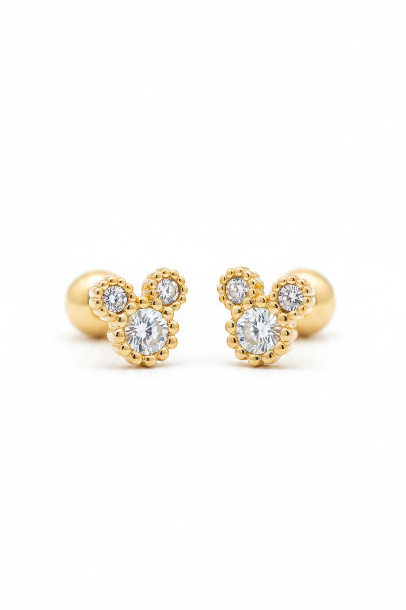 Micky mouse ball back studs pair for helix and loob piersing