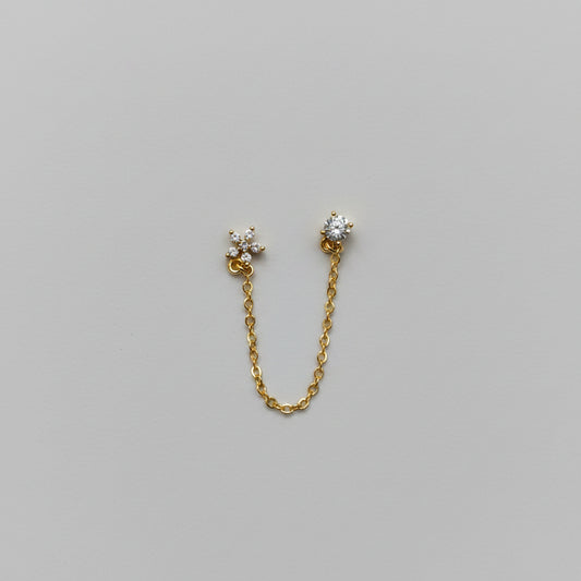 Ball Back Earrings chain connector earrings (pair)