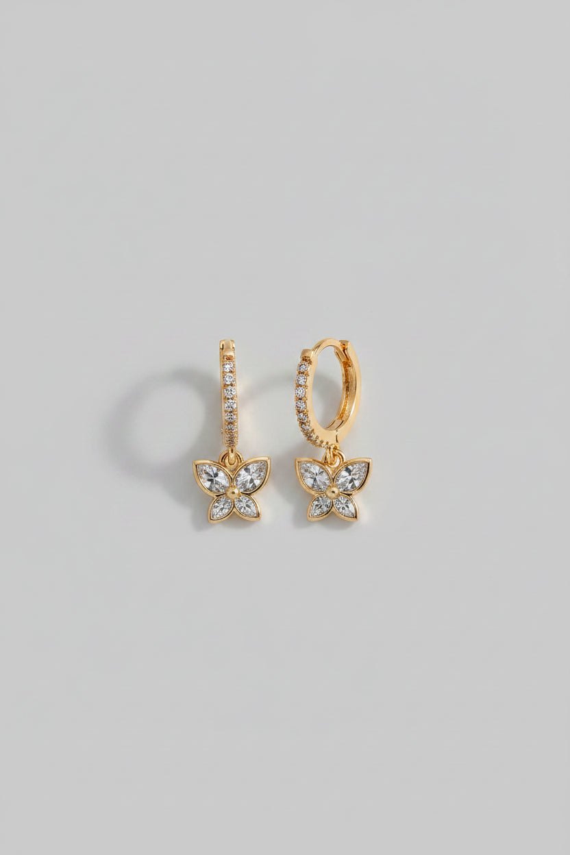 Butterfly Dangler Hoops For Lobe Piercing