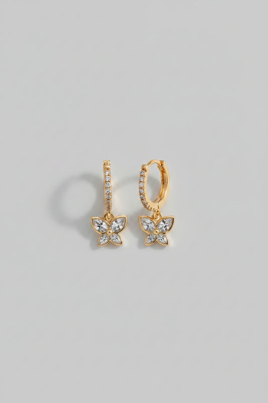 Butterfly Dangler Hoops For Lobe Piercing