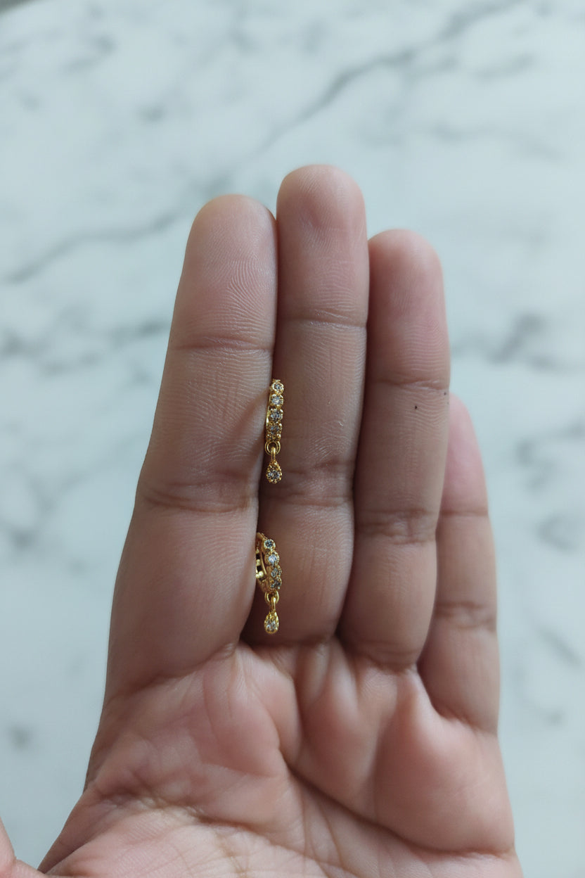 Golden small Dangler for Upper lobe &Helix Piercing