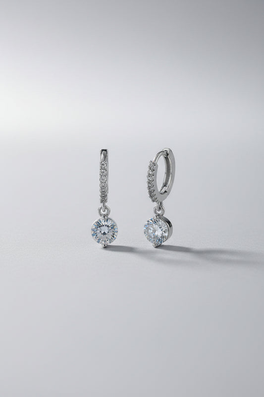 Silver Stone Dangler For Lobe Piercing