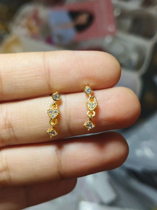 Heart stone ball back helix dangler (pair)