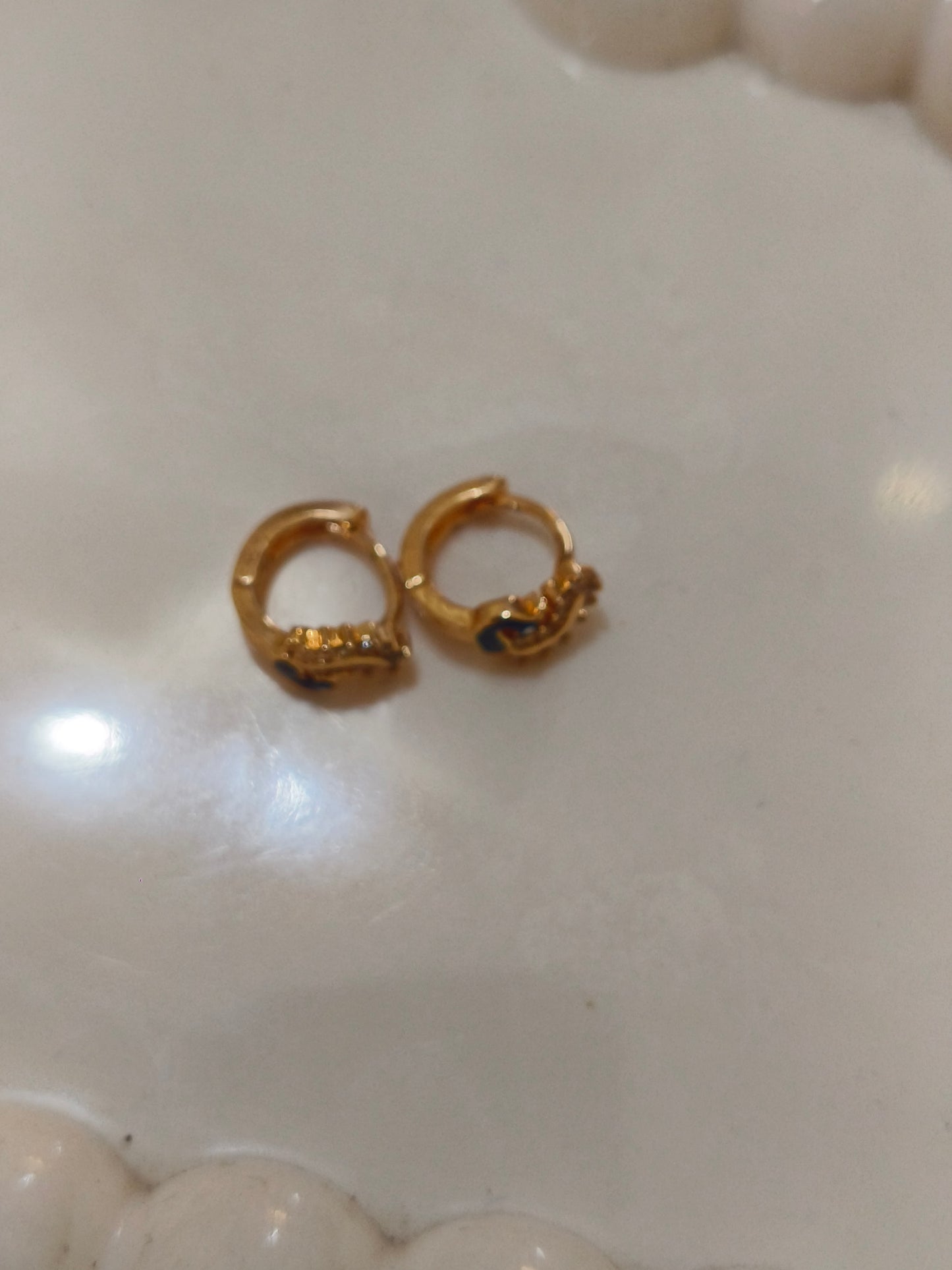 American diamond peacock hoop for helix and loop piercing
