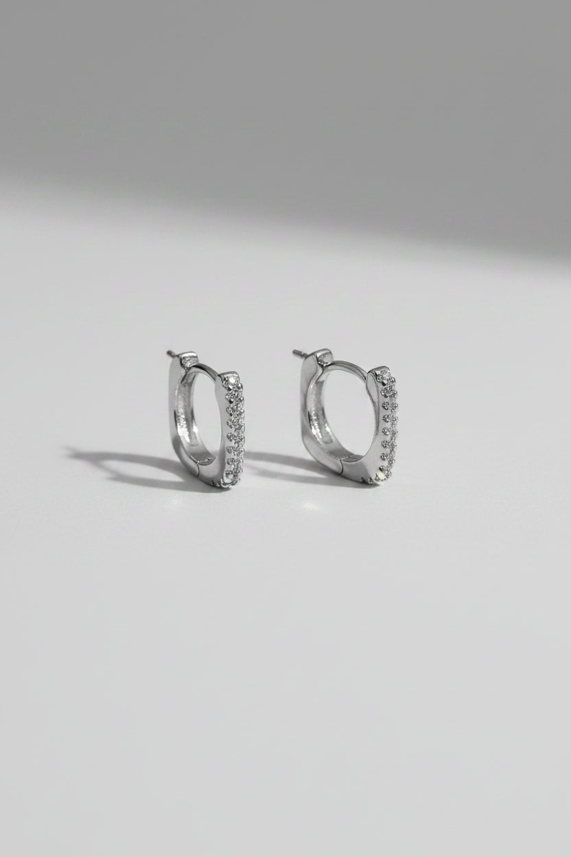 Minimal Silver AD hoops for Lobe Piercing