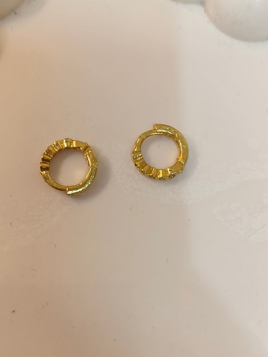 Small Golden Ad Hoops For Lobe &Helix Piercing