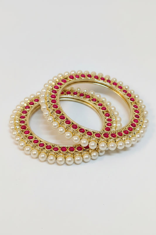 Pink rajwadi pearl Bangles
