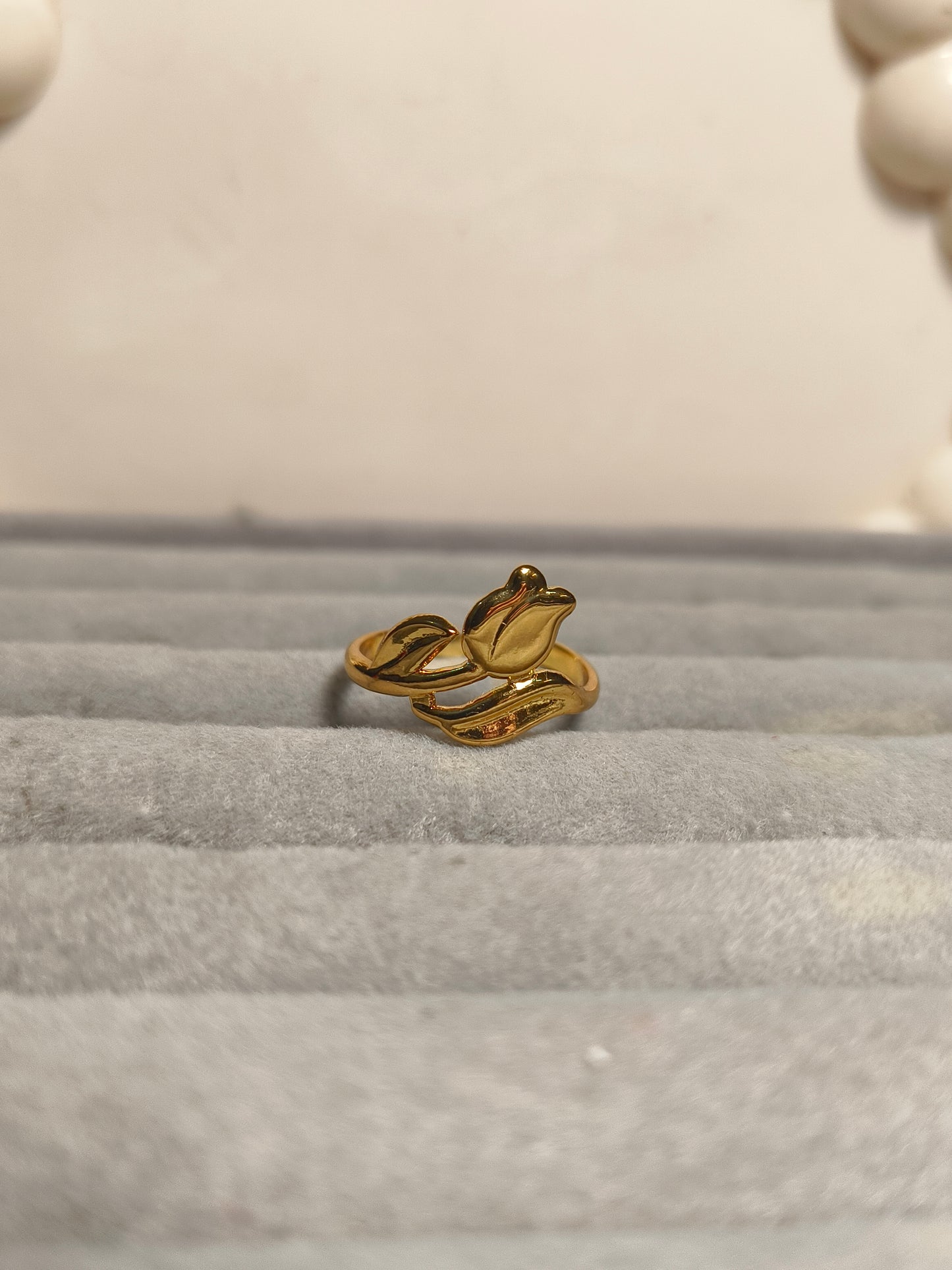 Golden Tulip Anti-Tarnish Waterproof Ring 🌷✨