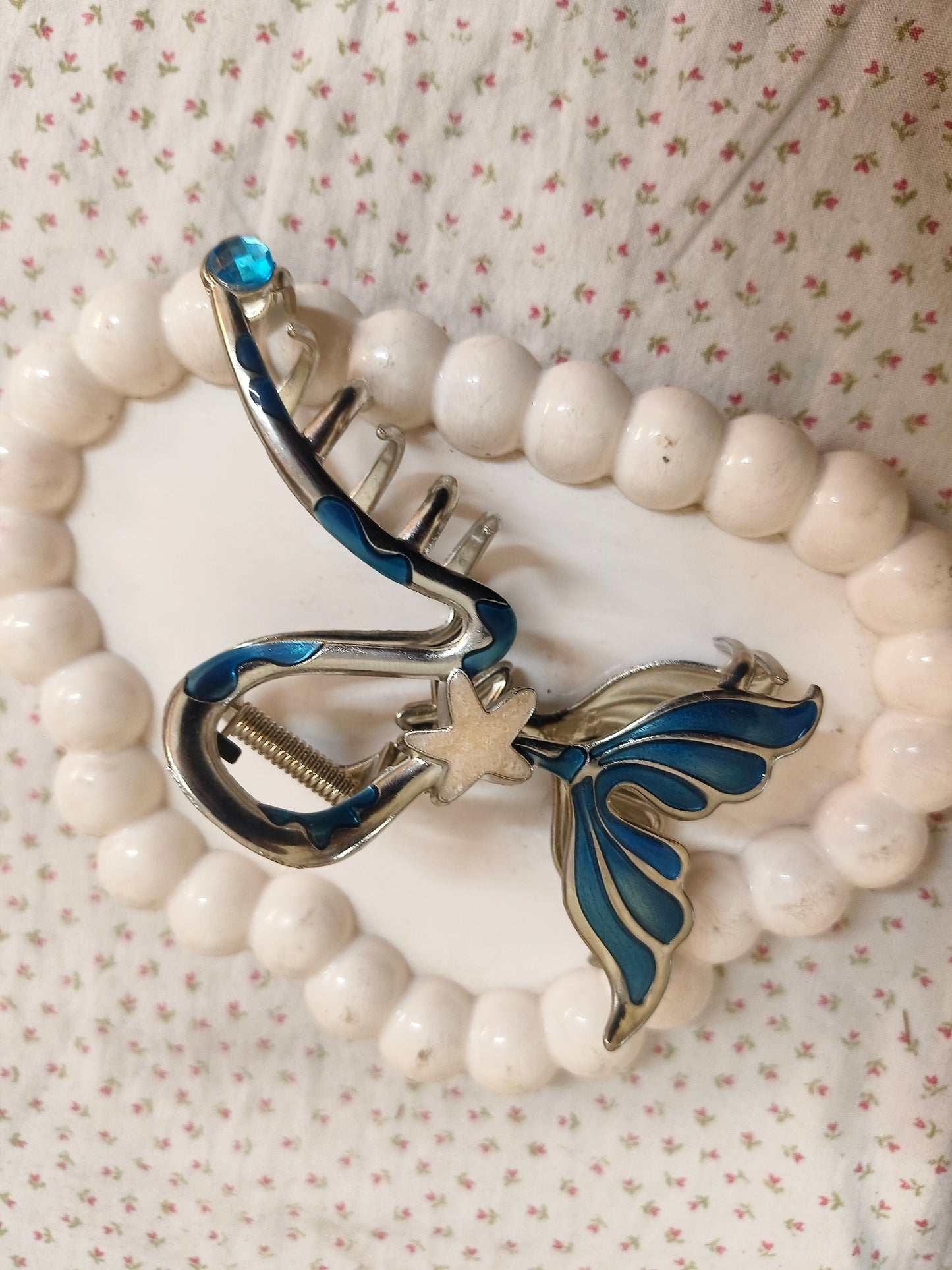 Silver Mermaid Big Hair Claw