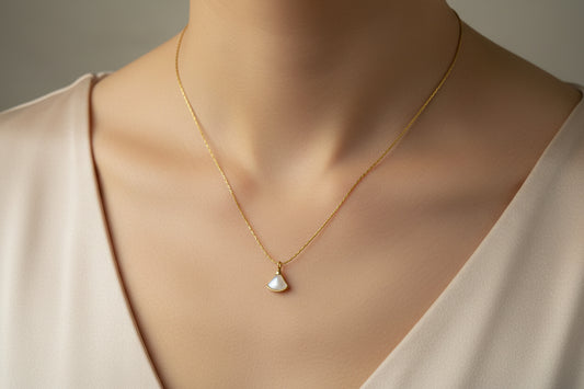 Elegant White Pearl Pendant Necklace for Women | Minimal Gold Chain Pearl Charm | Premium Daily Wear Jewellery
