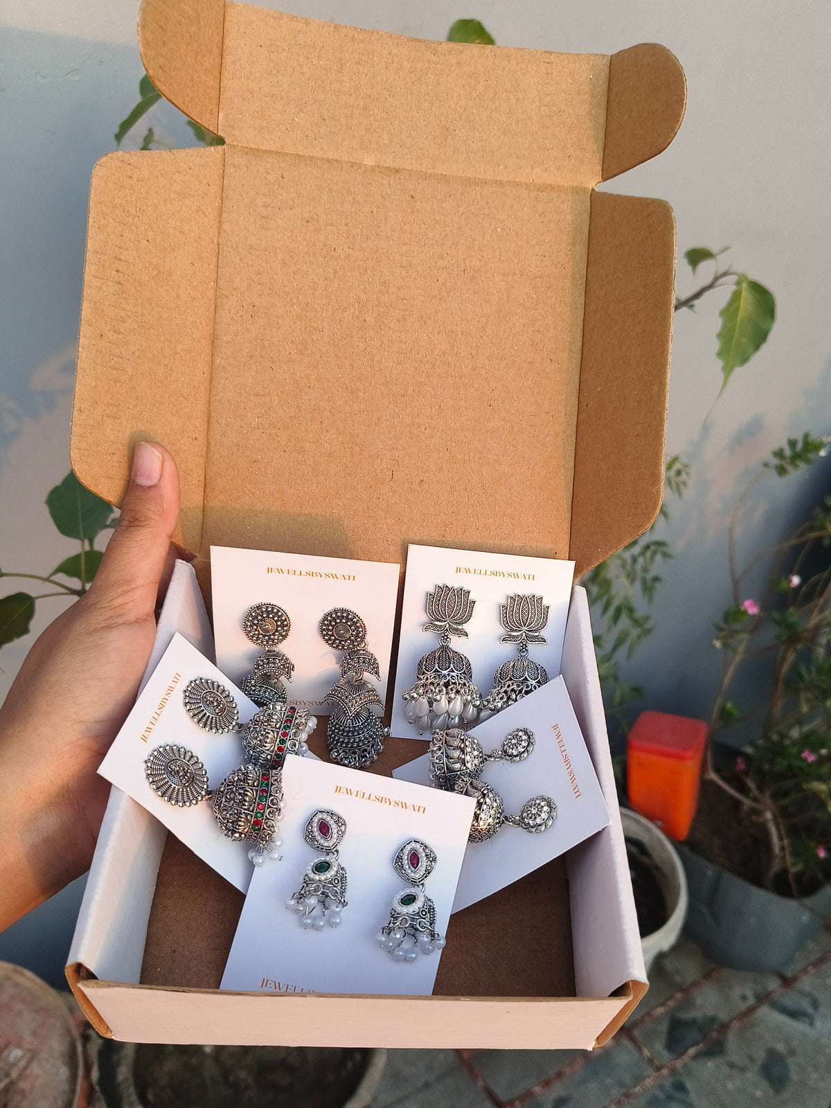 SILVER OXIDISED JHUMKA'S