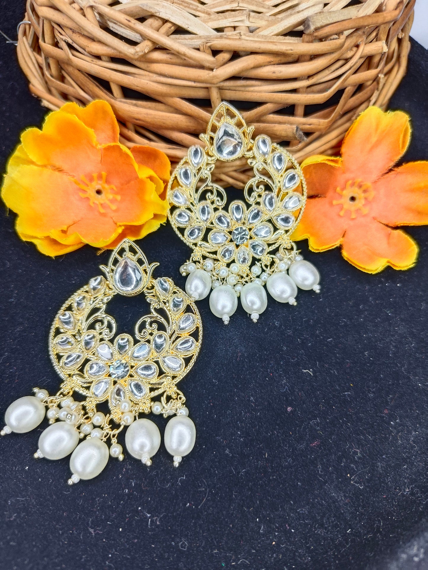 KUNDAN CHANDBALI EARRINGS