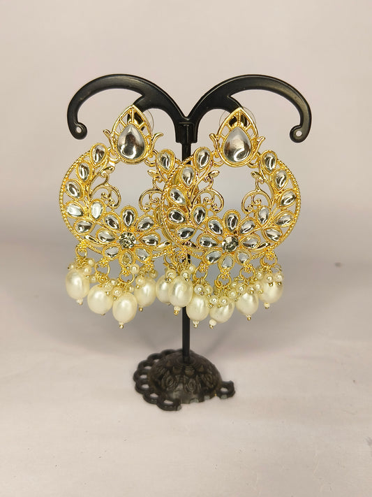 KUNDAN CHANDBALI EARRINGS