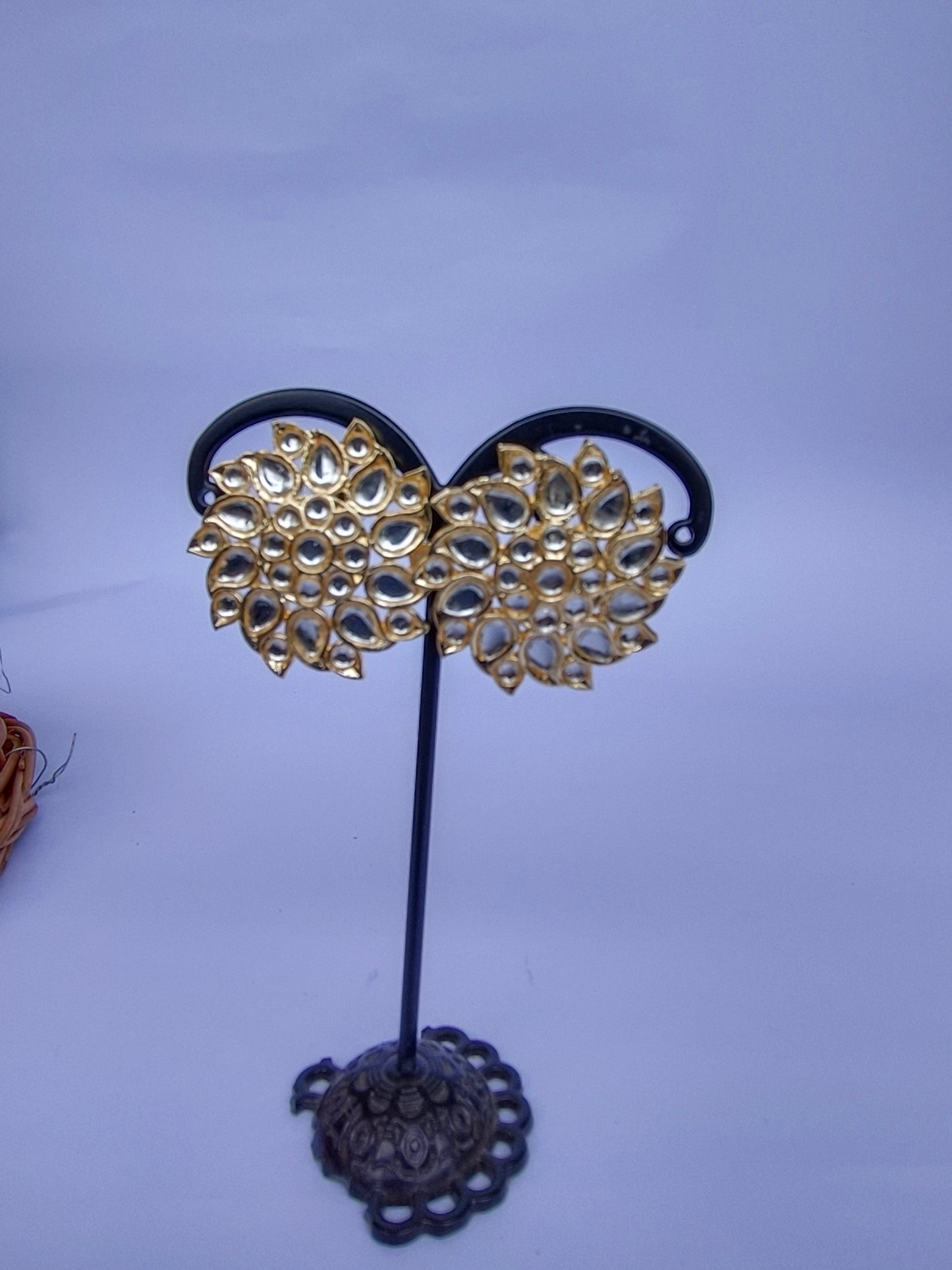 Classic Floral Kundan Stud Earrings