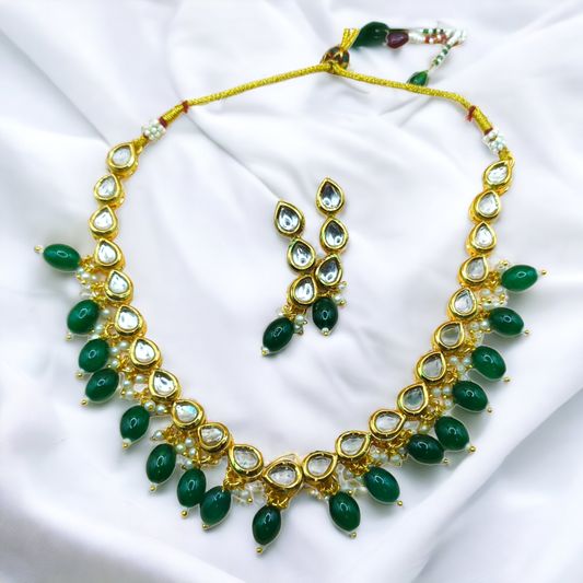 Royal Polki Kundan Necklace Set with Multicolor Gemstones