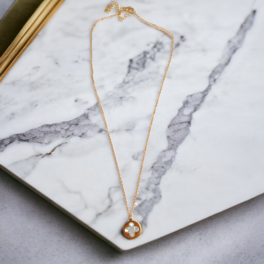 Golden Clover Charm Necklace