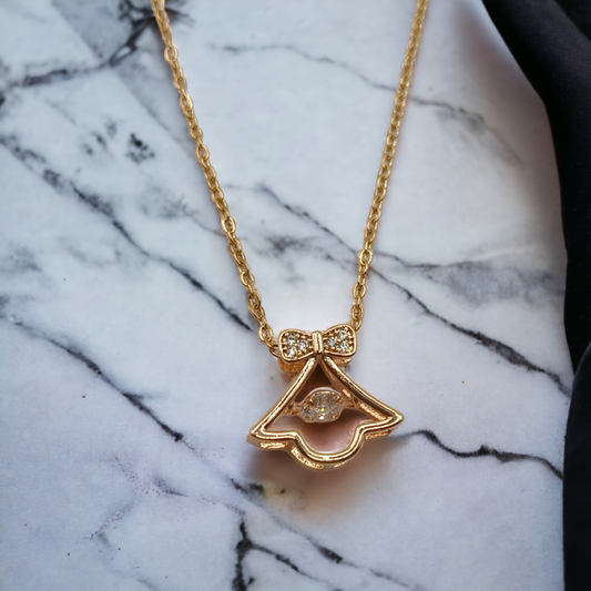 ROSE GOLD BELL PENDENT CHAIN NEACKLACE