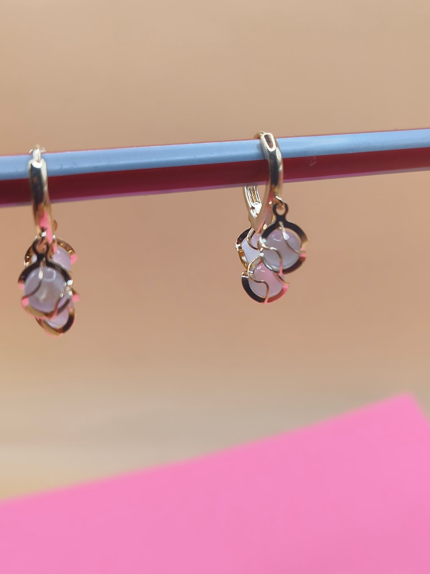 Elegant White Floral Drop Earrings | Golden Finish | Jewells by Swati