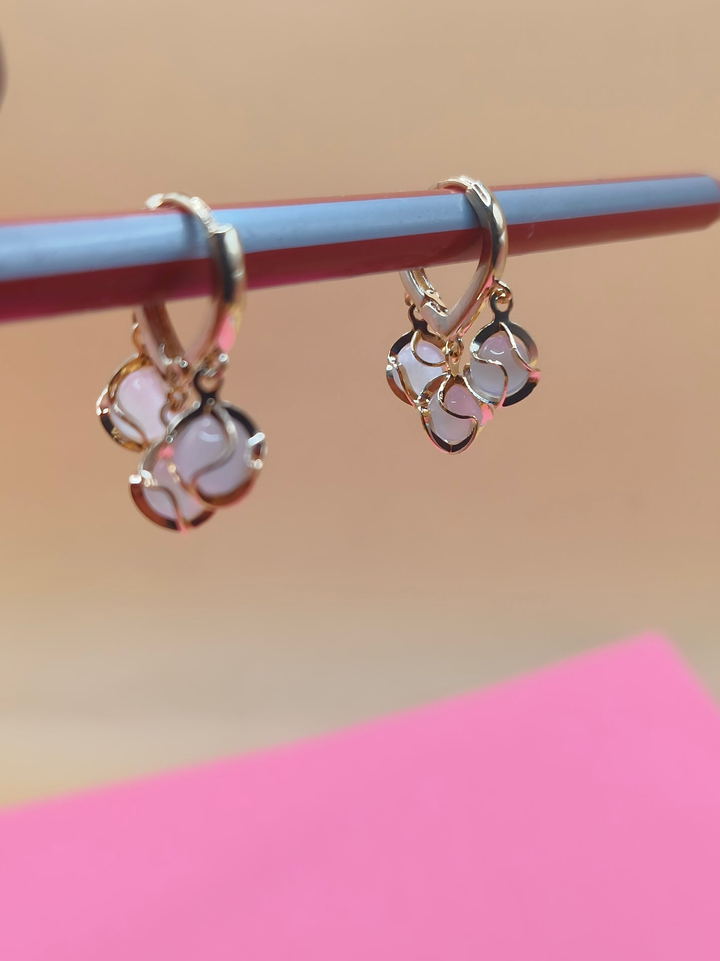 Elegant White Floral Drop Earrings | Golden Finish | Jewells by Swati