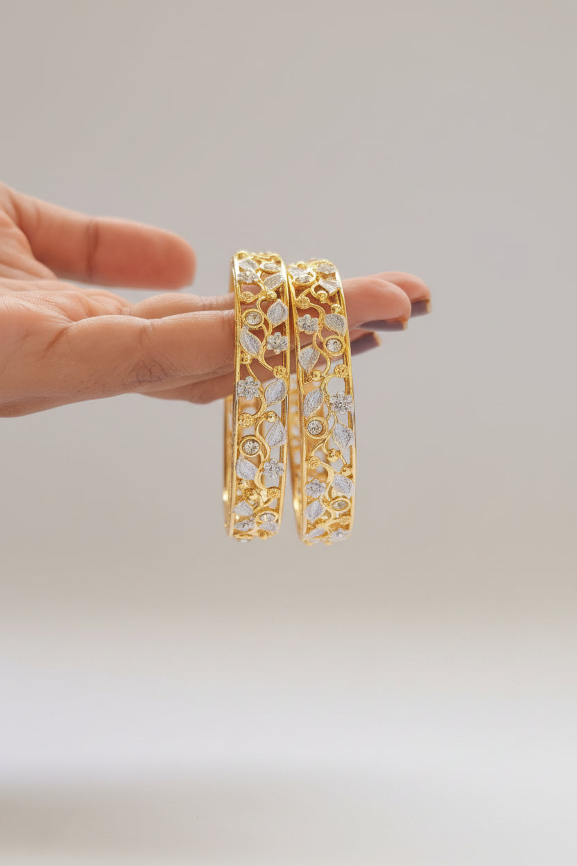 Golden with Silver bangles