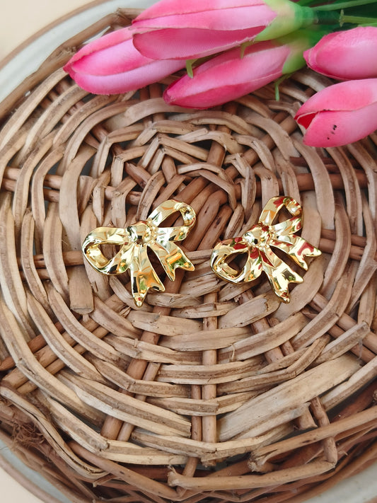 Anti-Tarnish Gold Bow Knot Earrings – Long-Lasting Shine