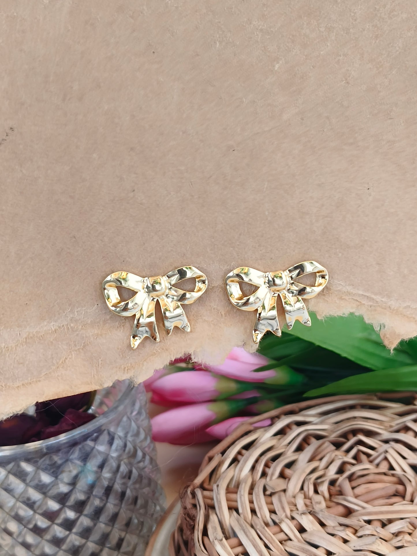 Anti-Tarnish Gold Bow Knot Earrings – Long-Lasting Shine